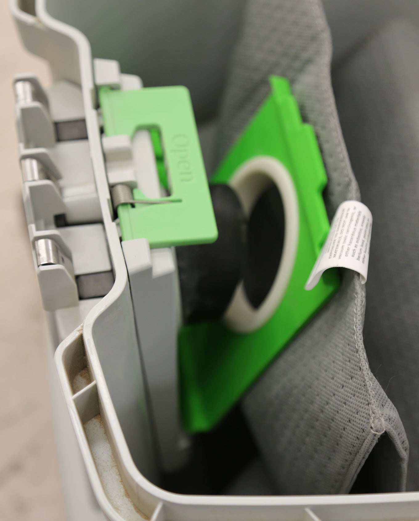 Reusable dust bag for Festool CLEANTEC 36 dust extractor fitted inside the machine
