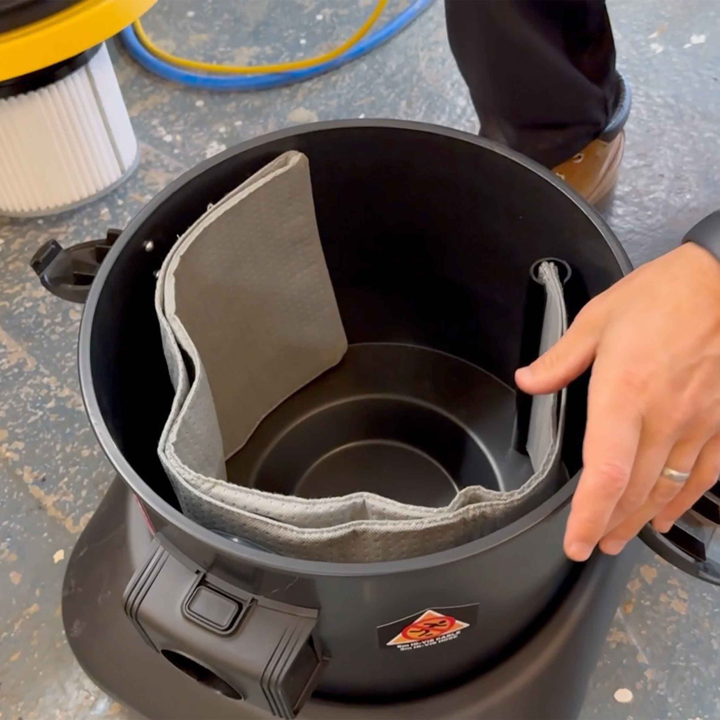 Reusable dust bag for V-Tuf MIDI/MIGHTY laid flat showing full bag shape